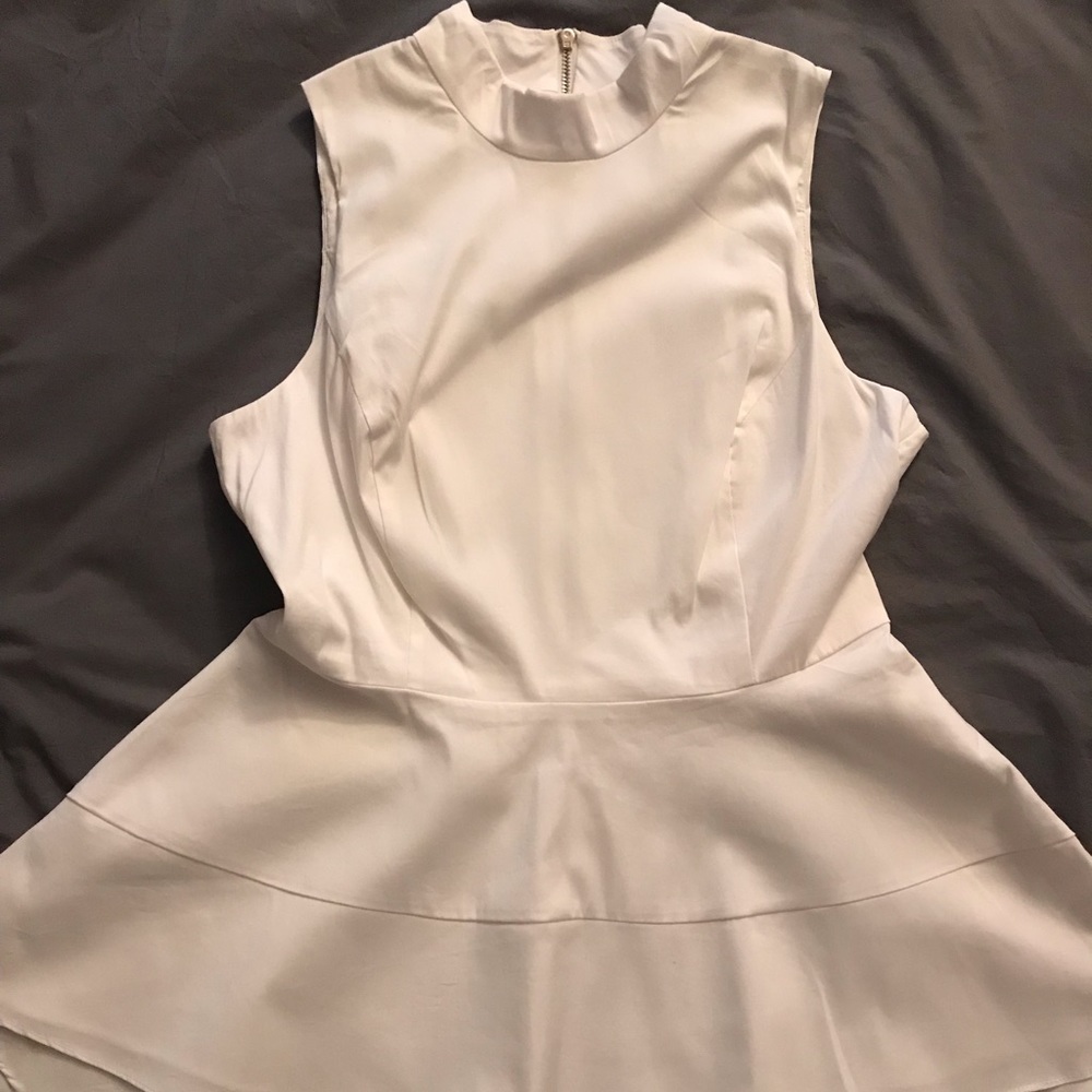 All White Peplum Top